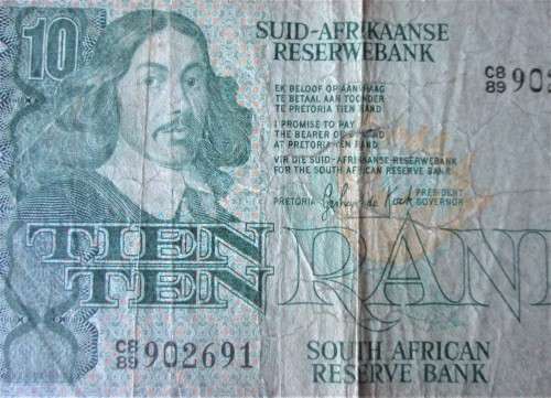 Ten Rand Republic of South Africa Serial Nr C8 89 902691