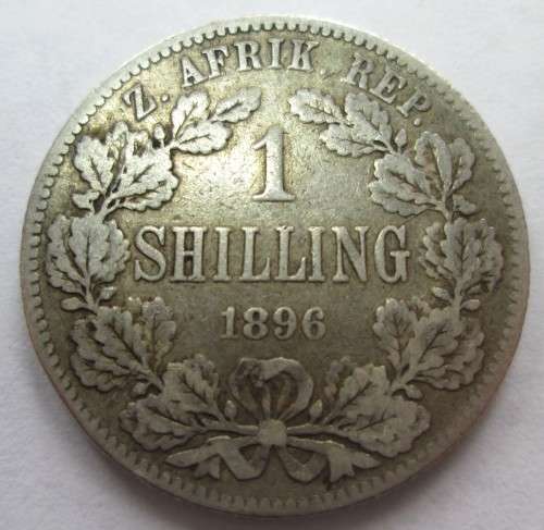 1 SHILLINGS 1896 ZAR *SILVER* COIN - RAKC/151