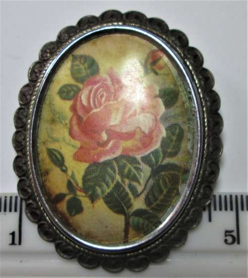 VINTAGE FLOWER PATTERN MOTIF BROOCH MADE IN ENGLAND (TLM) - RAKJ/20