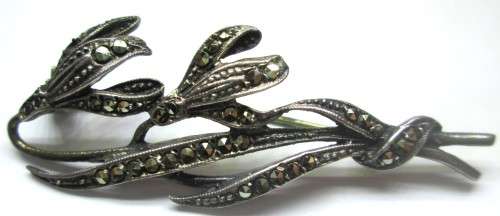 Marcasite Flowers Motif Brooch