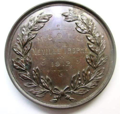 1912 Defense not Defiance Medal Name M.C.O.T.C Neville Trophy Sergt T.W. Joyce
