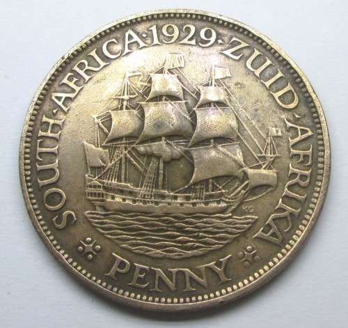 1929 PENNY UNION OF SOUTH AFRICA COIN - SC/89