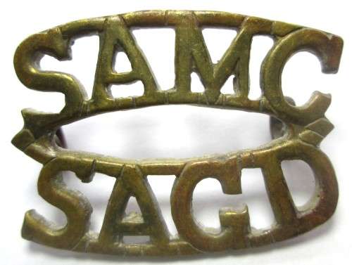 SOUTH AFRICA MEDICAL CORPS SHOULDER TITLE BADGE - RAKM/116