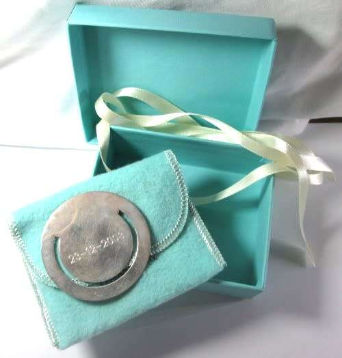 Tiffany & Co Sterling Silver 925 Money Clip with Pouch in Original Box