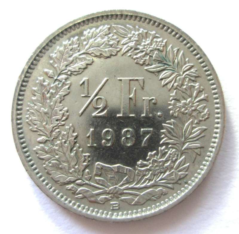 1/2 FRANC 1987 HELVETIA SWITZERLAND COIN - SC/174