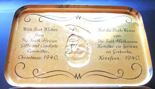 1940 Greetings from South Africa Christmas Chocolate gift tin WWII