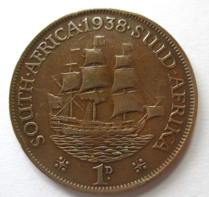 1938 Union of South Africa 1 Penny