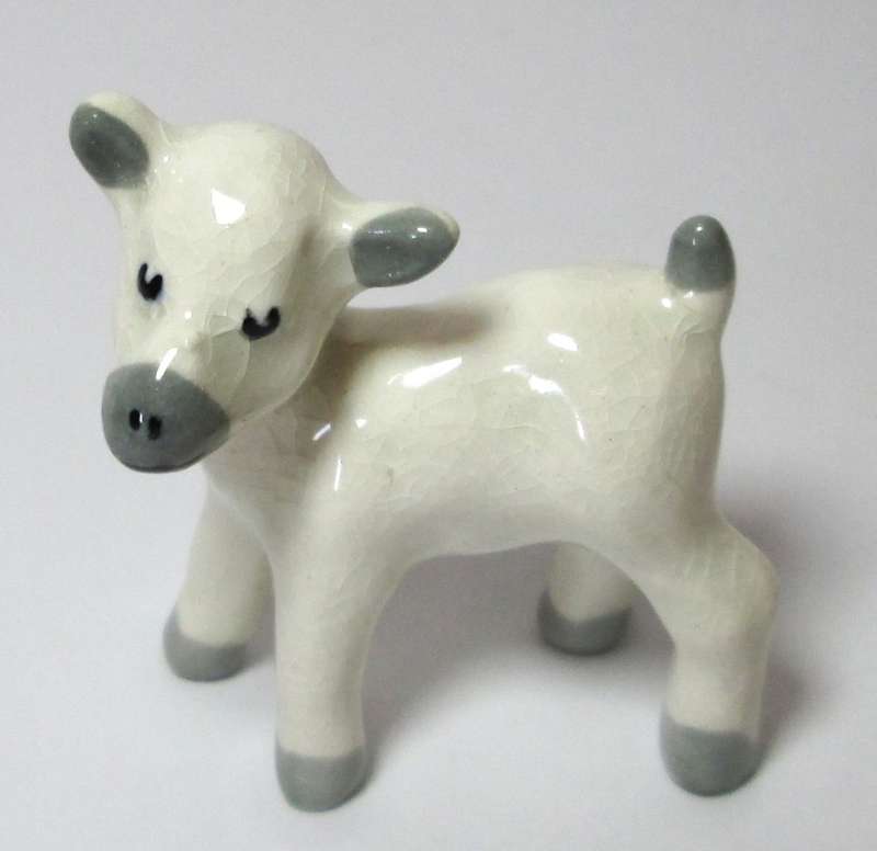 Wade Lamb or Cow White and Grey