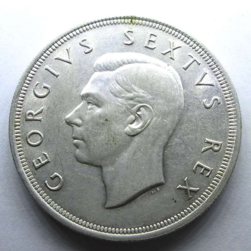 5 SHILLING 1950 UNION OF SOUTH AFRICA *SILVER* COIN - F/28