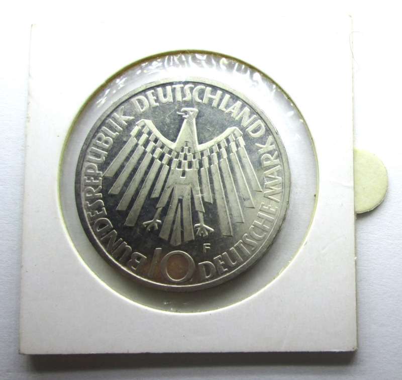 10 DEUTSCHE MARK 1972 OLYMPIC GAMES IN MUNICH *SILVER* COIN - F/148