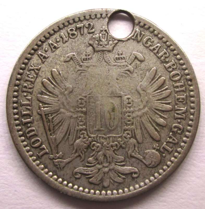 1 FLORIN 1872 AUSTRIA *SILVER* COIN - F/138