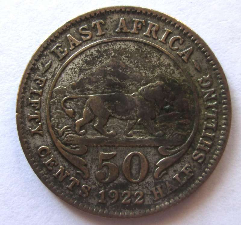 1922 East Africa 50 Cents