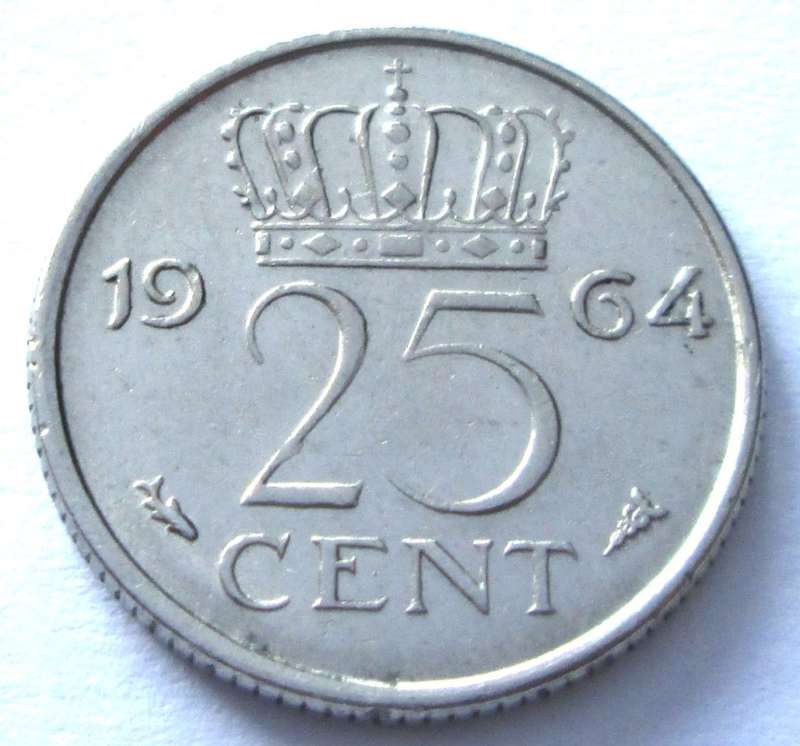 1964 Netherlands 25 Cents