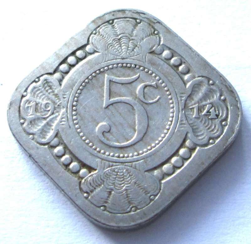 1914 Netherlands 5 Cents