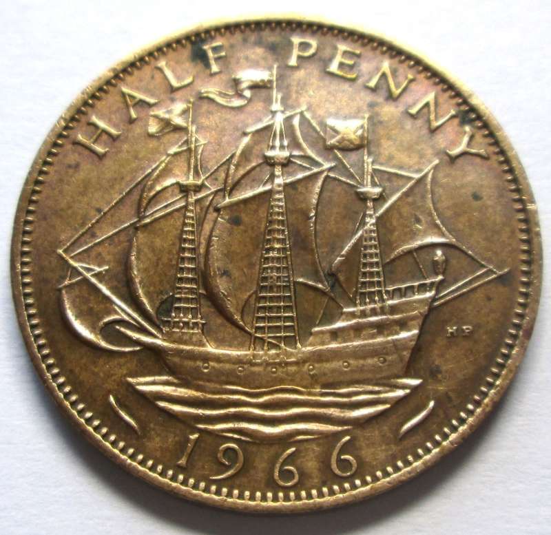 1966 Great Britain Half Penny