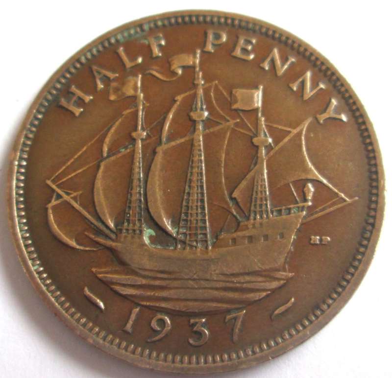 1937 Great Britain Half Penny