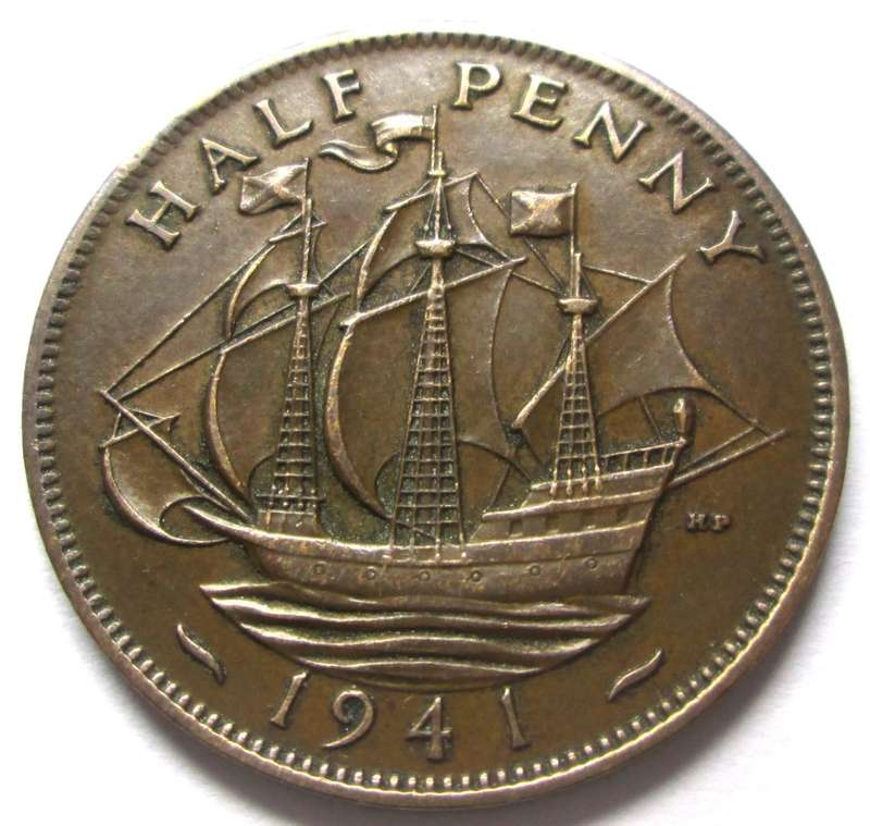 1941 Great Britain Half Penny