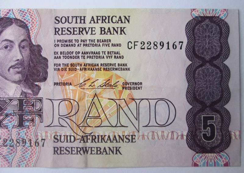Five Rand Republic of South Africa Serial Nr CF 2289167