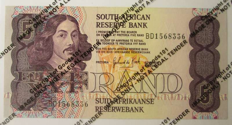 Five Rand Republic of South Africa Serial Nr BD1568336