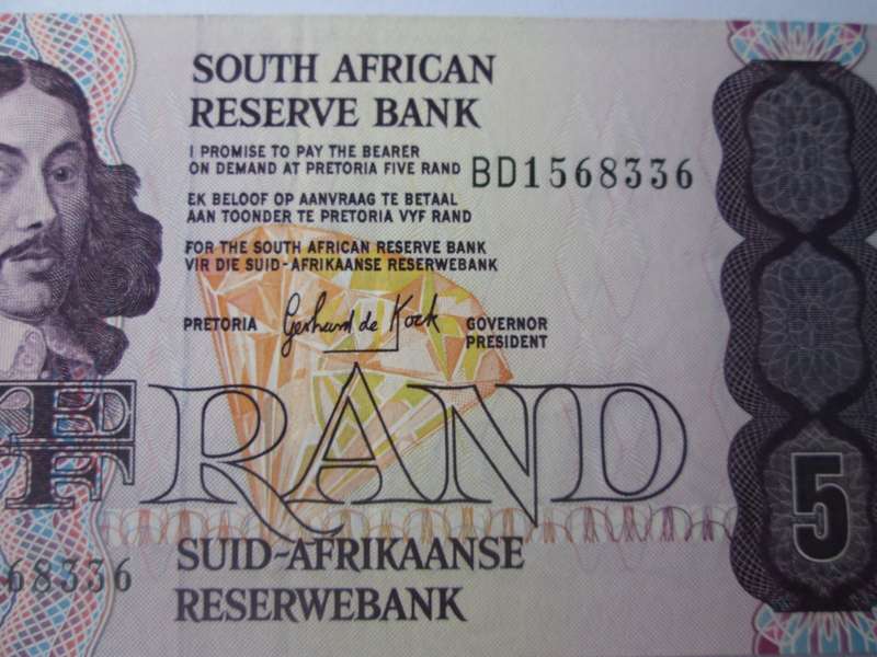Five Rand Republic of South Africa Serial Nr BD1568336