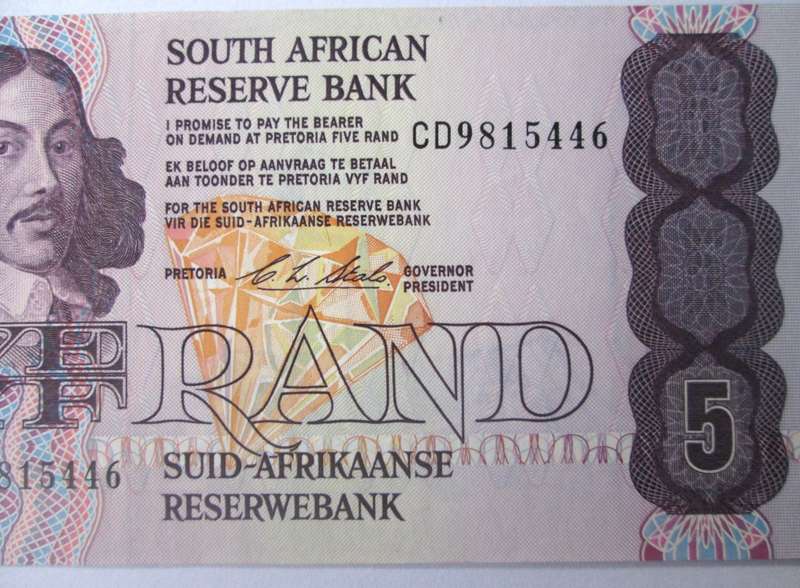 Five Rand Republic of South Africa Serial Nr CD9815446