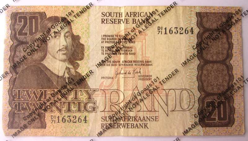 Twenty Rand Republic of South Africa Serial Nr DI 71 163264