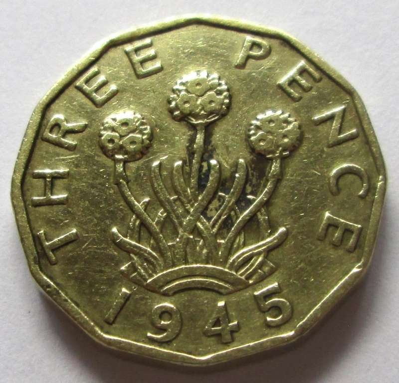 1945 Great Britain 3 Pence