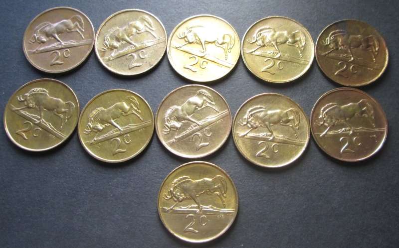 1980 - 1990 Republic of South Africa 2 Cents