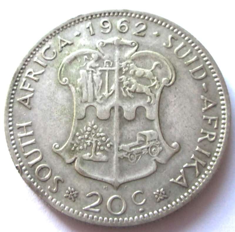1962 Republic of South Africa 20 Cents