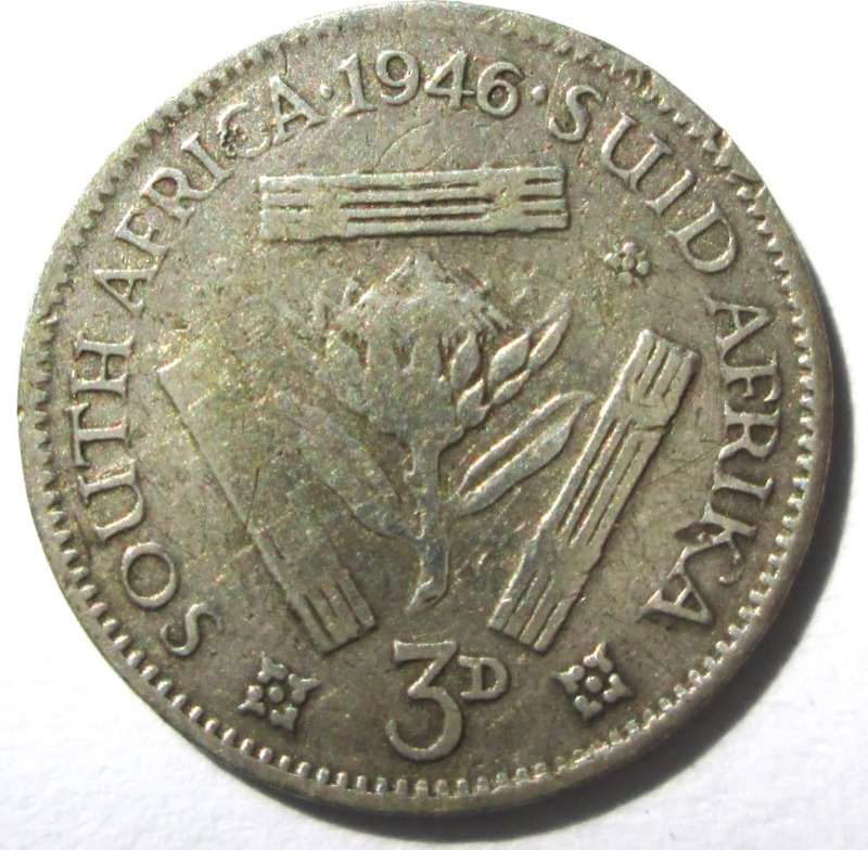 1946 Union of South Africa 3 Pence