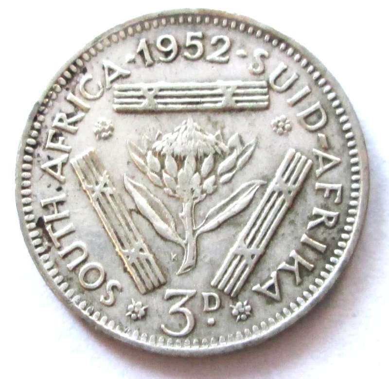 1952 Union of South Africa 3 Pence