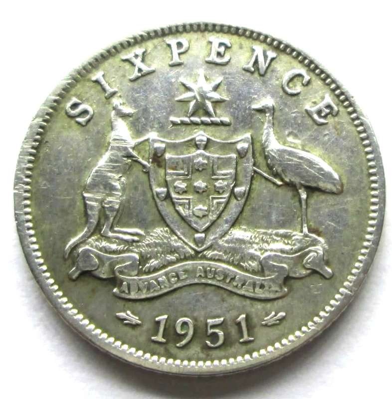1951 Australia 6 Pence