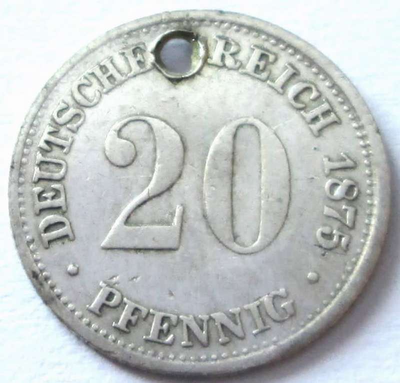 1875 Germany 20 Pfennig