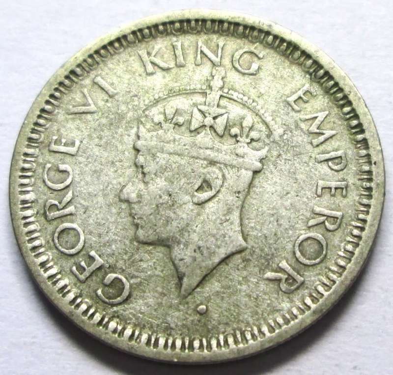1945 British India Quarter Rupee