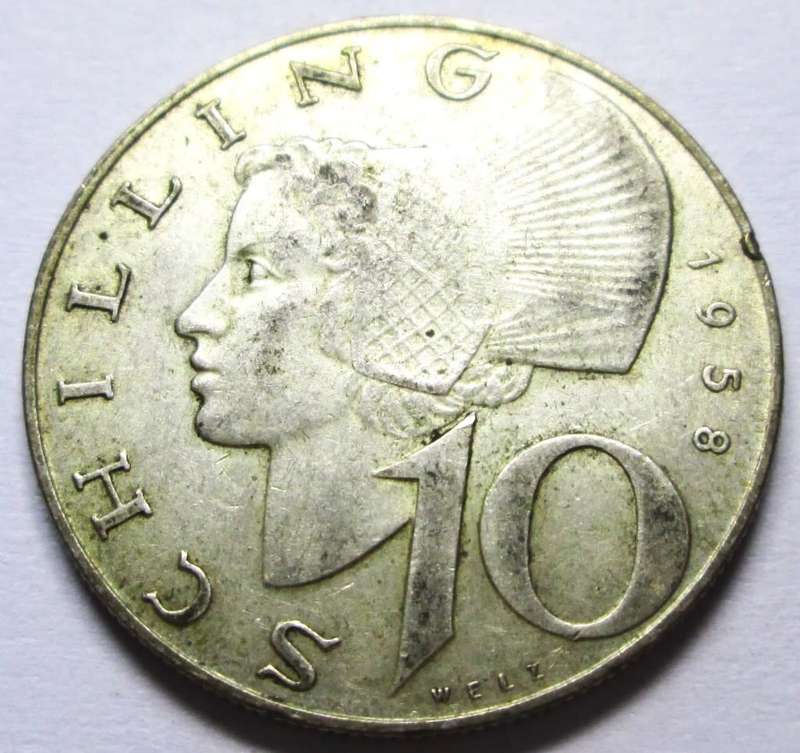 1958 Austria 10 Schilling