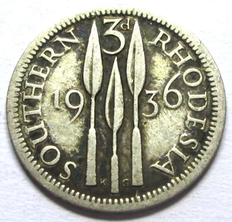 1936 Southern Rhodesia 3 Pence