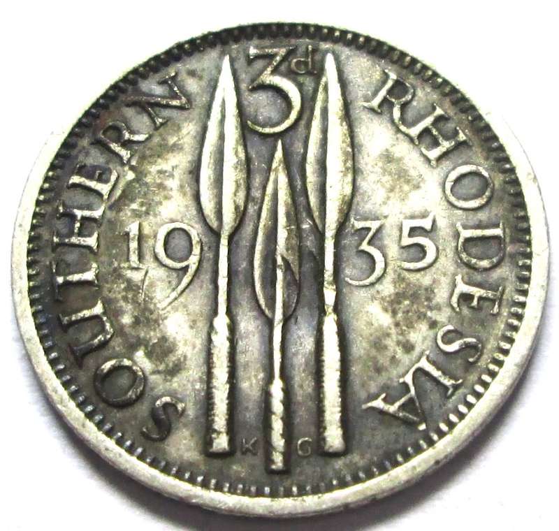 1935 Southern Rhodesia 3 Pence
