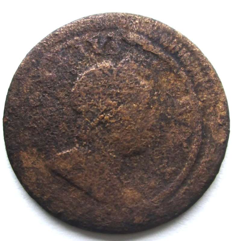 1719 Half Penny King George Ancient Coin
