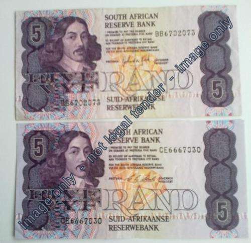 2 x R 5 notes - de Kock and Stals