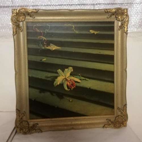 A LARGE Vintage TRETCHIKOFF Lost Orchid print in frame