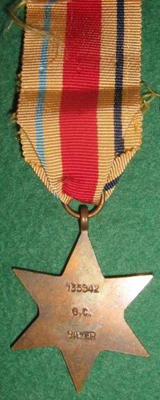 SINGLE AFRICA STAR TO TPR GEORGE SAYER - SA TANK CORP 3 ARMOURED CAR CO.