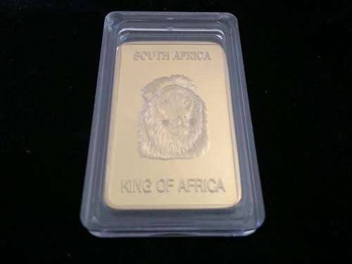 24ct Fine Gold Clad 1troy oz King of Africa Bar in capsule