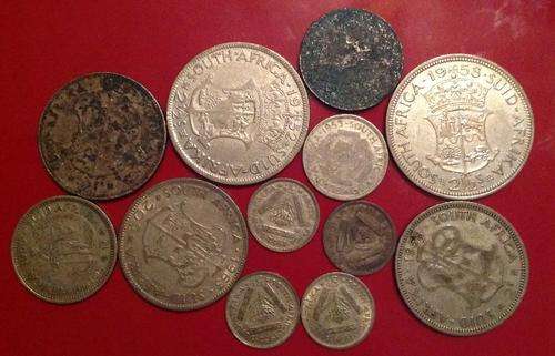 Silver lot of SA Union coins