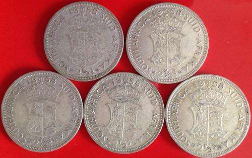 1958 HALF CROWN SILVER COINS