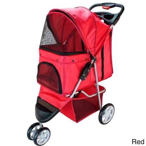 Pet strollers - 3 or 4 wheeler - 4-wheeler-red