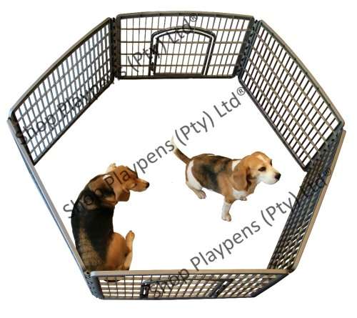Grey pet playpen WITH extension kit® [Plastic]