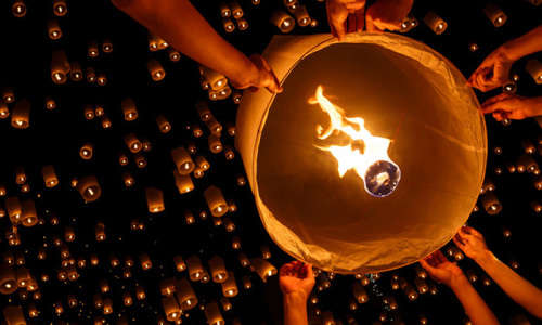 Pack of 10 sky Lantern make a wish