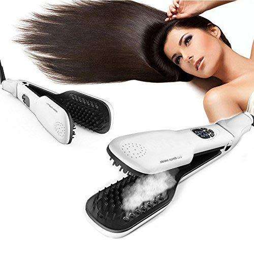 Umate Professional Steam 3D Comb Hair Straightener Brush with LCD Display