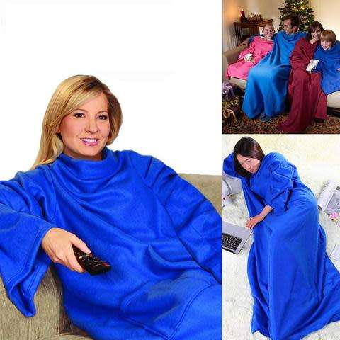 Snuggle Super Soft Fleece Blanket With Sleeves