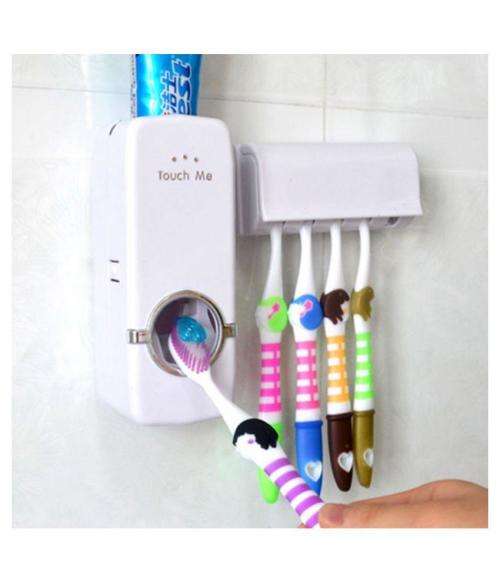 Automatic Toothpaste Dispenser and Toothbrushes Holder